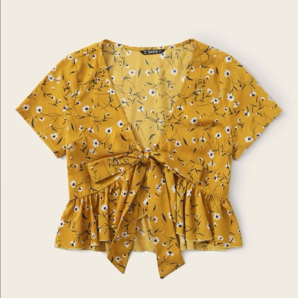 yellow crop top